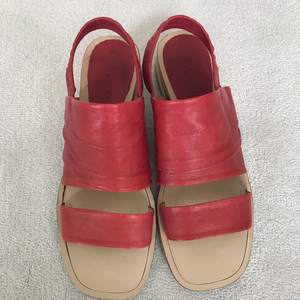 MALLONI Red Leather Sandals